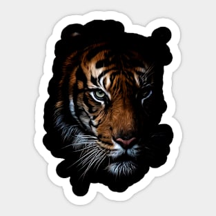 Jungle Royalty: Majestic Tiger Commands Respect on Classic Tee Design Sticker